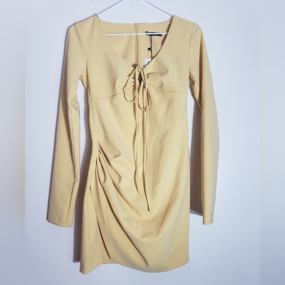 413- ZARA Women’s Long Sleeve Ruched Mini Dress – Size XS – NWT - Picture 2 of 13